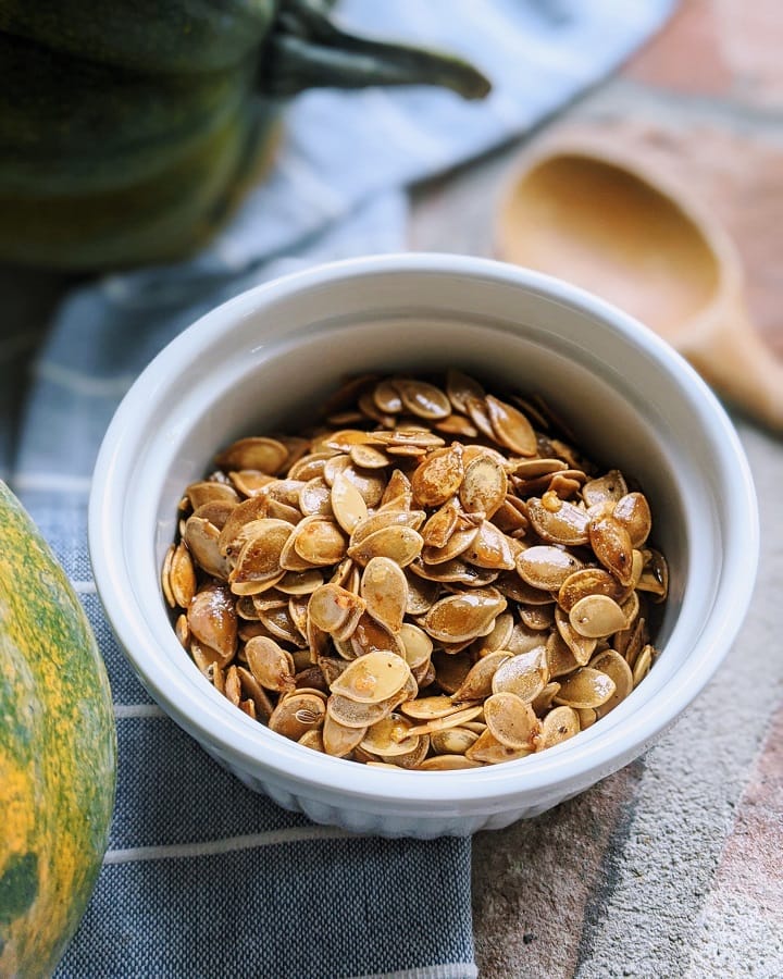 Roasted Acorn Squash Seeds