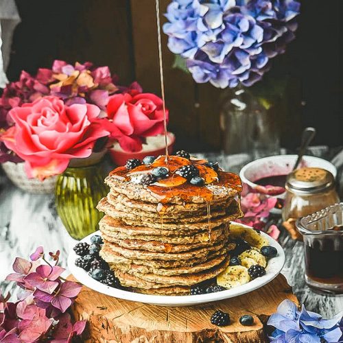 Chia Hemp Almond Banana Pancakes