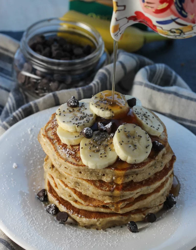 Chia Hemp Almond Banana Pancakes 